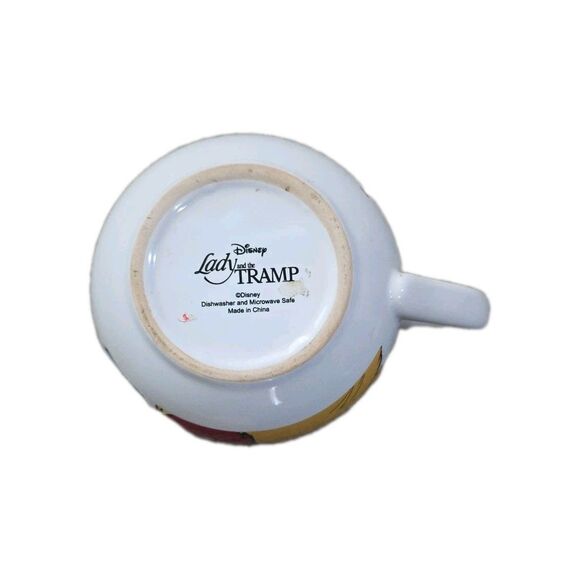 Disney Lady and the Tramp Soup Coffee Mug Cup LOVE Handle Large 20oz - Picture 5 of 5